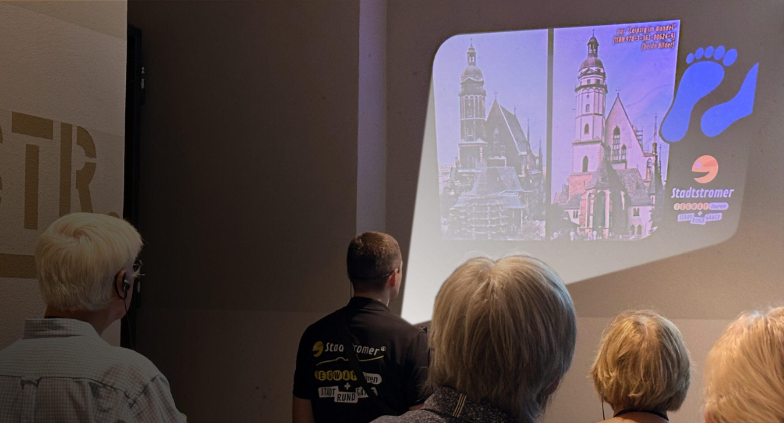 Der moderne Nachtwächter in Leipzig: große mutlimediale Projektionen